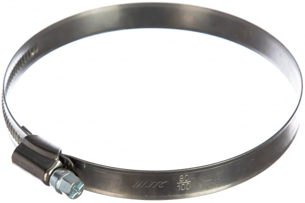Червячный хомут JTC 80-100мм, нержавеющая сталь, ширина ленты 12мм ZN100