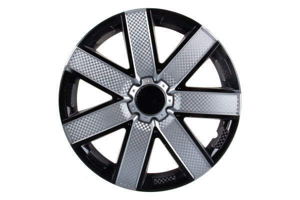 Колесные колпаки Airline 14" Гелакси Т , серебристый/черный, карбон, 2 шт. AWCC-14-23