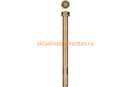 Анкерный болт с гайкой Зубр 12 x 129 мм, 10 шт, желтопассивированный, Профессионал 302342-12-129