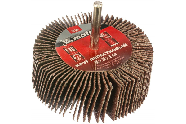 Круг лепестковый (80x30x6 мм; P80) для дрели MATRIX 74144