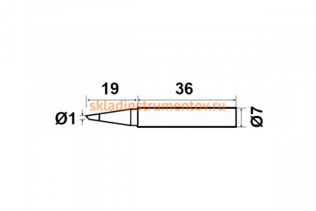 Жало скошенный конус 1 мм для паяльников 6PK-976NB, 6PK-976ESD-NB ProsKit 5PK-976N-B3 00247417