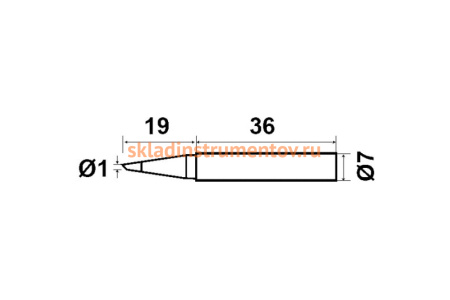 Жало скошенный конус 1 мм для паяльников 6PK-976NB, 6PK-976ESD-NB ProsKit 5PK-976N-B3 00247417