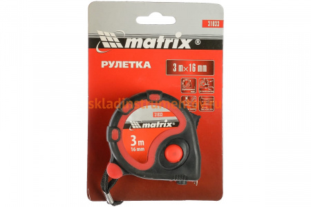Рулетка 3 м х 16 мм Status 3 fixations MATRIX 31033