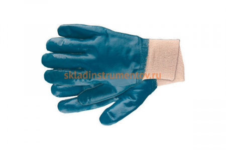 Рабочие перчатки из трикотажа с нитриловым обливом СИБРТЕХ манжет, L 67757