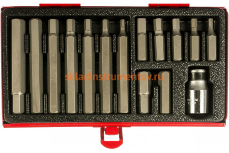 Набор вставок (бит) 10мм, HEX 4-12мм, 15шт KING TONY 1015MQ