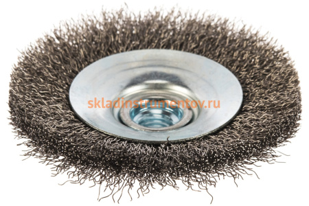 Щетка коническая с гофрированной нержавеющей проволокой Эксперт 535 (100 мм; М14*2 мм) Профоснастка 20804001