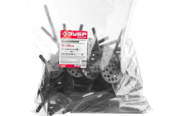 Дюбель для изоляционных материалов ЗУБР 10 x 200 мм, 50 шт, 4-301525-10-200_z01