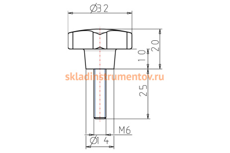 Крестообразная рукоятка KIPP K0148.506X25