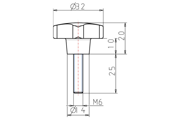 Крестообразная рукоятка KIPP K0148.506X25
