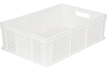 Морозостойкий перфорированный ящик с ручками Тара.ру 600х400х180 мм, белый 16413