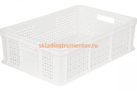 Морозостойкий перфорированный ящик с ручками Тара.ру 600х400х180 мм, белый 16413