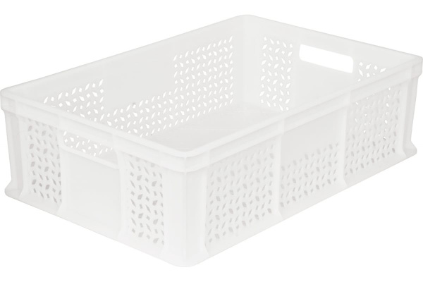 Морозостойкий перфорированный ящик с ручками Тара.ру 600х400х180 мм, белый 16413