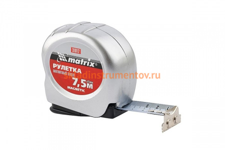 Рулетка 7,5 м х 25 мм Magnetic MATRIX 31012