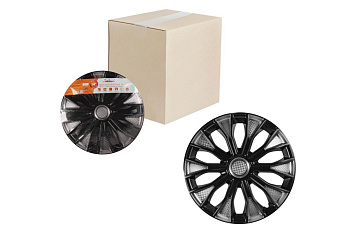 Колесные колпаки Airline 16 Волтек Т, серебристо-черные, 2 шт. AWCC-16-18