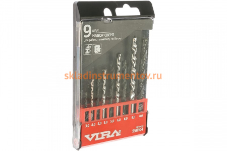 Набор сверл по металлу и камню (9 шт) Vira 550104