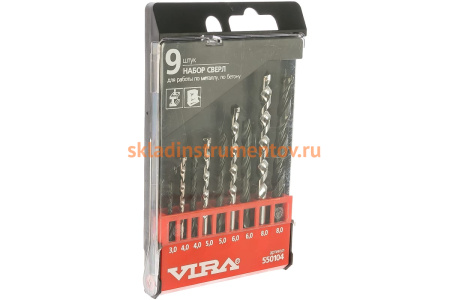 Набор сверл по металлу и камню (9 шт) Vira 550104