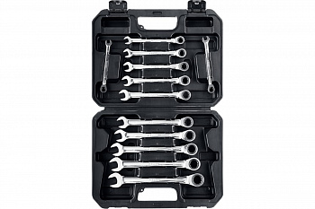 Набор комбинированных гаечных ключей Зубр ПРОФЕССИОНАЛ трещоточные 27073-H12