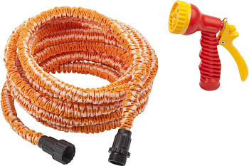 Поливочный набор Grinda удлиняющийся шланг 22.5 м, пистолет-распылитель 7-ми позиционный 428496-22