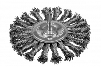 Щетка ЭКСПЕРТ дисковая для дрели (жгутированная стальная проволока 0,5 мм, 100 мм) Зубр  3522-100_z01