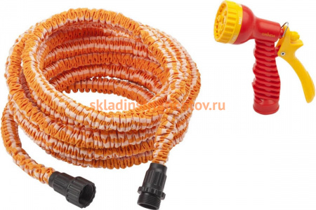 Поливочный набор Grinda удлиняющийся шланг 22.5 м, пистолет-распылитель 7-ми позиционный 428496-22