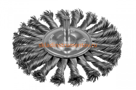 Щетка ЭКСПЕРТ дисковая для дрели (жгутированная стальная проволока 0,5 мм, 100 мм) Зубр  3522-100_z01