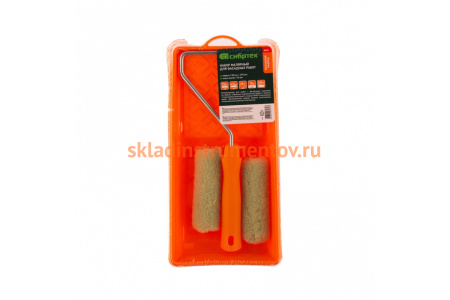 Малярный набор для фасадных работ СИБРТЕХ кювета 150 мм х 290 мм и мини-валик 110 мм/ 80457