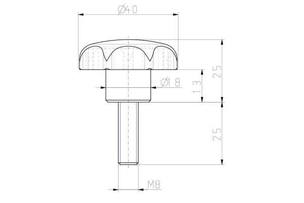 Звездообразная рукоятка KIPP K0155.4081X25