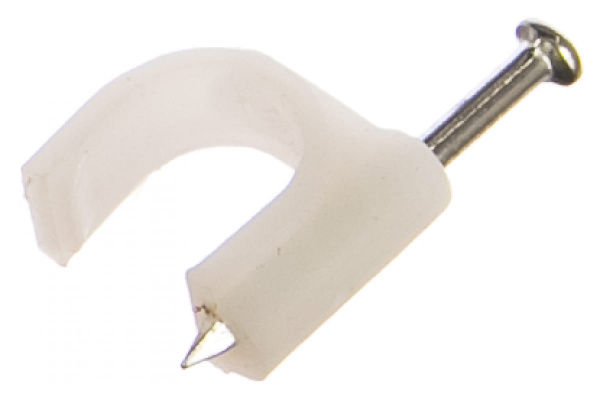 Круглая скоба с гвоздем Зубр для крепления кабеля 10мм, 40шт 45111-10