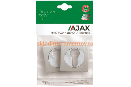 Накладка под цилиндр AJAX ET JK SN/CP-3 матовый никель/хром 41389
