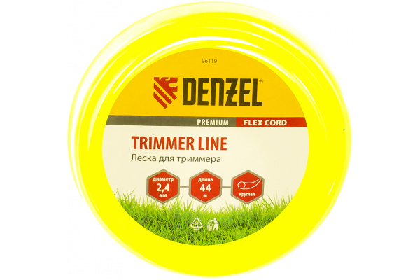 Леска для триммера круг 2,4 мм х 44 м блистер FLEX CORD DENZEL 96119