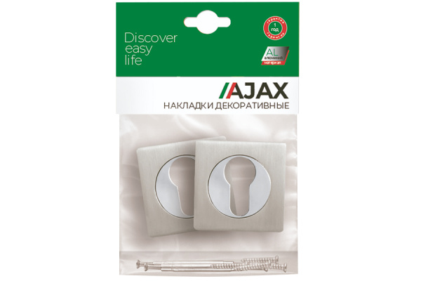 Накладка под цилиндр AJAX ET JK SN/CP-3 матовый никель/хром 41389