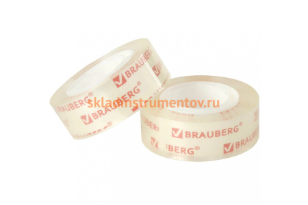 Клейкая лента BRAUBERG КРИСТАЛЬНАЯ 19 мм х 33 м, 2 шт. 227261