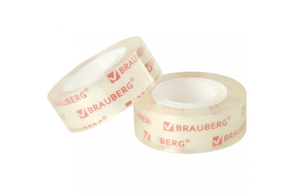 Клейкая лента BRAUBERG КРИСТАЛЬНАЯ 19 мм х 33 м, 2 шт. 227261