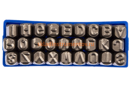 Набор ударных клейм (5 мм, буквы-латиница, 27 предметов) KING TONY 11427SQ05