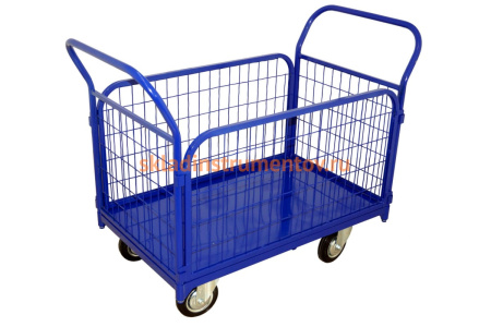 Тележка RUSKLAD платформенная с сетчатыми бортами  ТС 4 (600x1200) d160мм Тележка RUSKLAD платформенная с сетчатыми бортами  ТС 4 (600x1200) d160мм