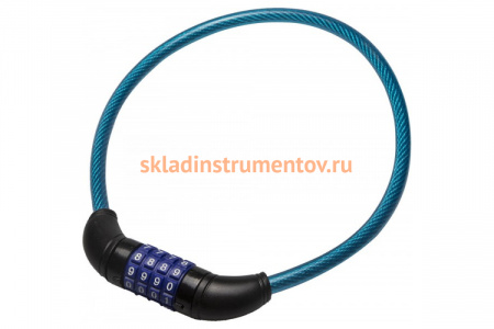 Тросовый кодовый замок Зубр ЭКСПЕРТ с изменяемым кодом длина троса - 650 мм d=10 мм 37262-65