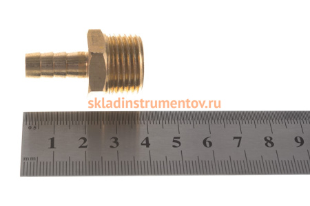 Штуцер пневматический (1/2"M - елочка 8 мм) ЭВРИКА ER-MH08/05