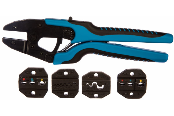 Ручные пресс-клещи КВТ СТВ+4, 4 матрицы, в сумке 75909