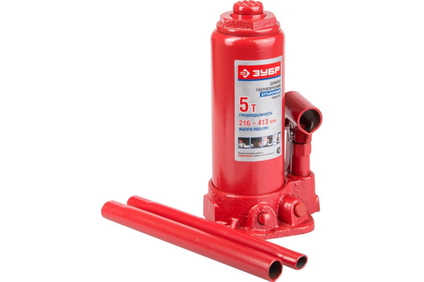Бутылочный гидравлический домкрат ЗУБР 43060-5-K