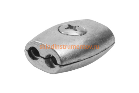 Зажим троса "Бочонок" 2 шт. (4 мм; ТФ6) Зубр 4-304456-04