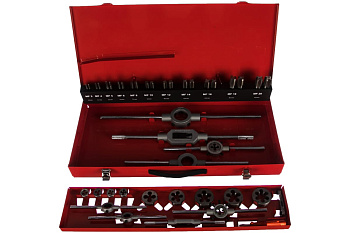 Резьбонарезной набор MF3-MF20 HSS метчики+плашки+воротки, 43шт RUKO 245041