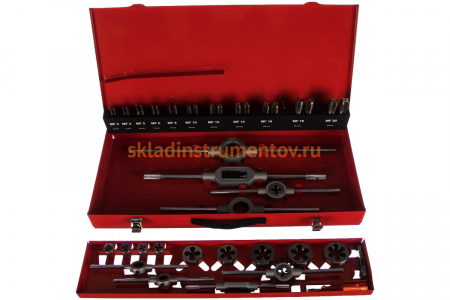 Резьбонарезной набор MF3-MF20 HSS метчики+плашки+воротки, 43шт RUKO 245041