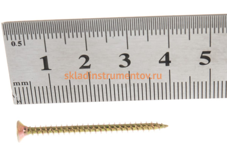 Универсальные шурупы для дерева, ДСП, ДВП Зубр желтопассивированные, PZ, 3,0x40мм, ТФ1, 500 штук 4-300391-30-040