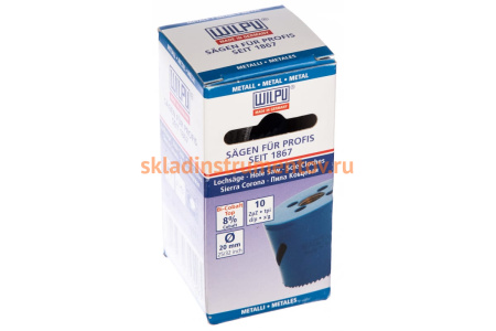 Коронка Bi-metall мелкий зуб (20х38 мм) WILPU 3102000101