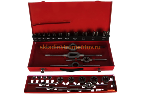 Резьбонарезной набор MF3-MF20 HSS метчики+плашки+воротки, 43шт RUKO 245041