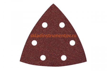 Треугольник шлифовальный на липучке для обработки древесины и металла (96 мм; Р100; 6 отверстий) KLINGSPOR 145055