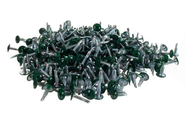 Саморезы с прессшайбой и сверлом по листовому металлу до 2мм Зубр RAL-6005 PH2 4,2х16мм 500шт 300211-42-016-6005