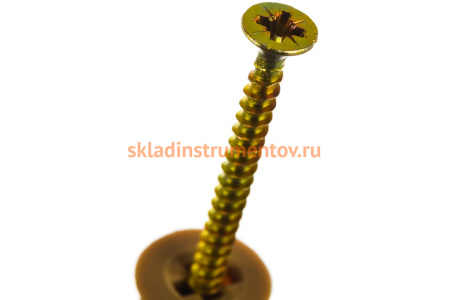 Нейлоновый дюбель Зубр МАСТЕР тип Дрива со сверлом, для гипсокартона, с оцинкованным саморезом, 33 мм, 4 шт 4-301266