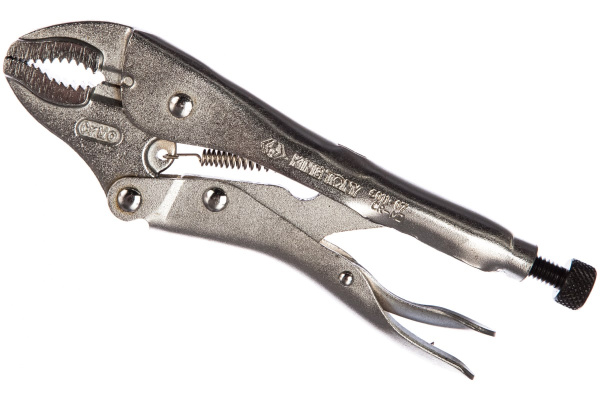 Зажим с фиксатором и закругленными губками 180мм KING TONY 6011-07R