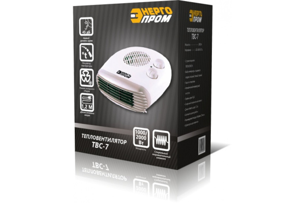 Тепловентилятор ЭНЕРГОПРОМ 220/240V, мощность 1000/2000Вт ТВС-7